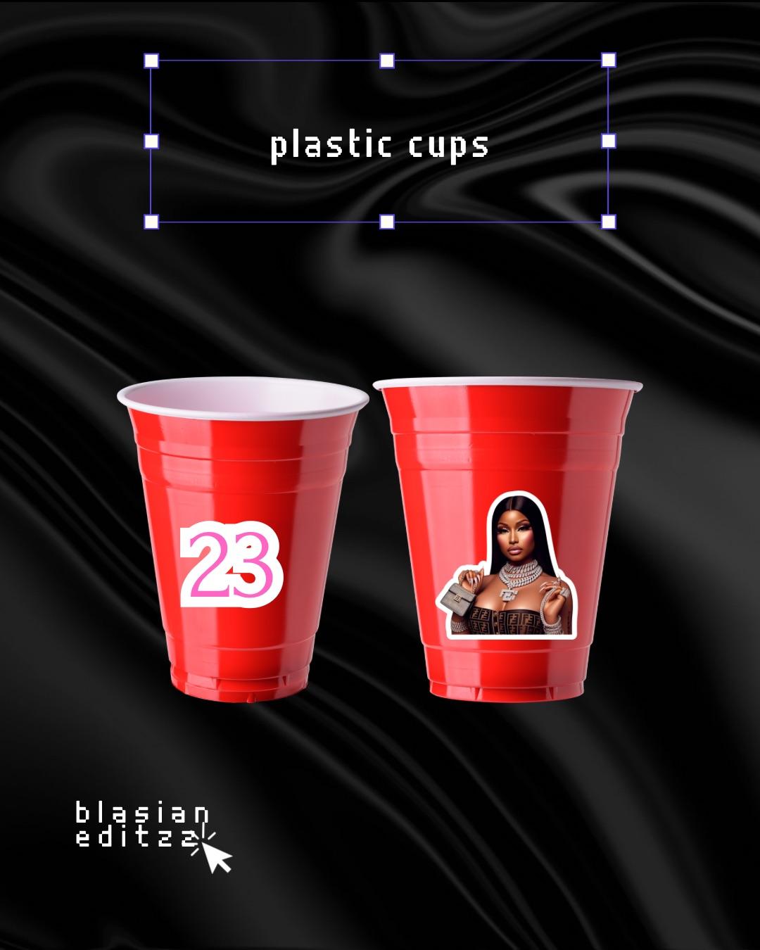 12 PCS CUSTOM  WATER-RESISTANT PLASTIC CUPS