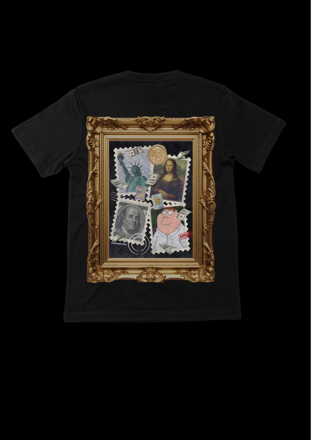 GOLD FRAME GRAPHIC TEE - BLACK