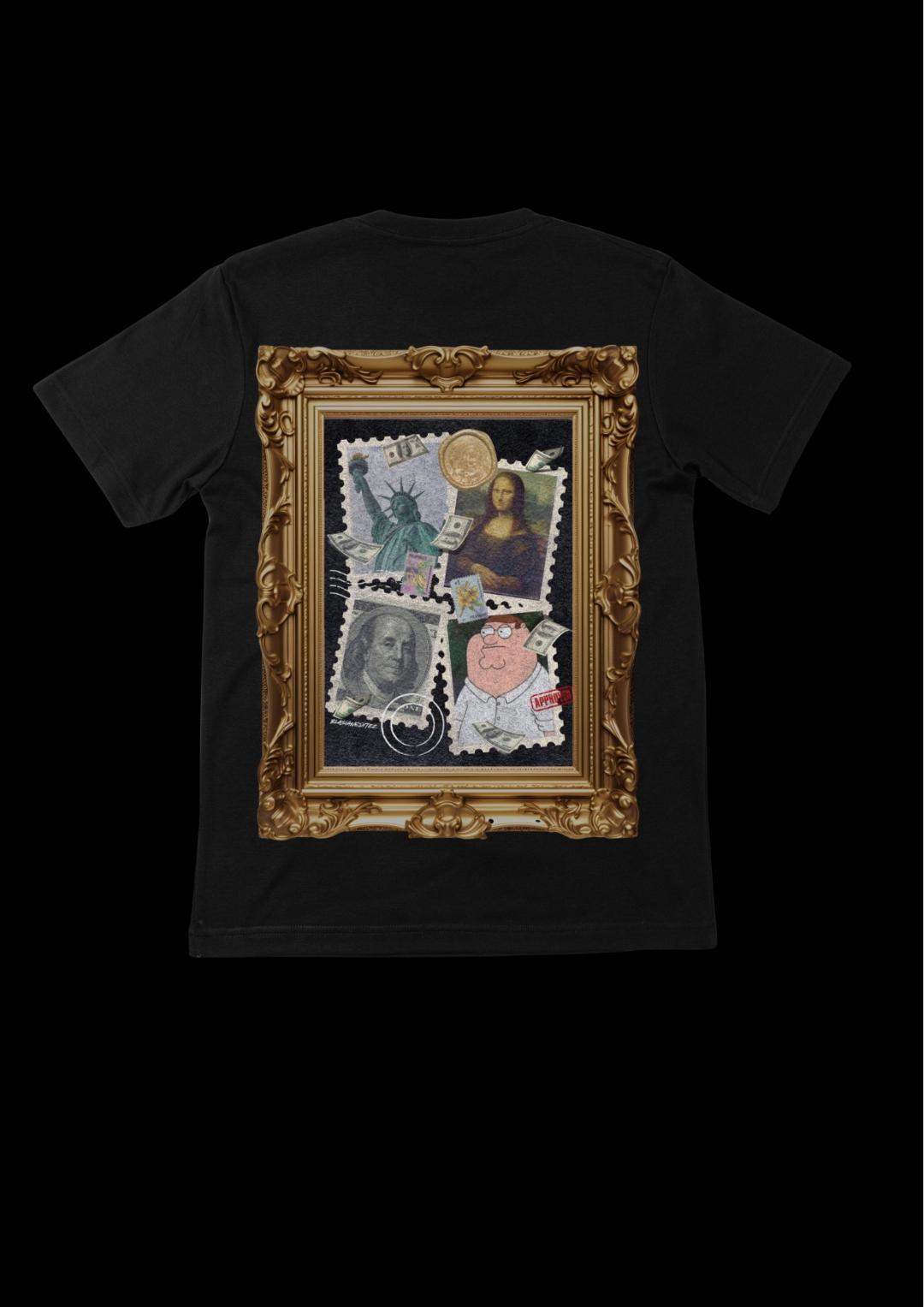 GOLD FRAME GRAPHIC TEE - BLACK