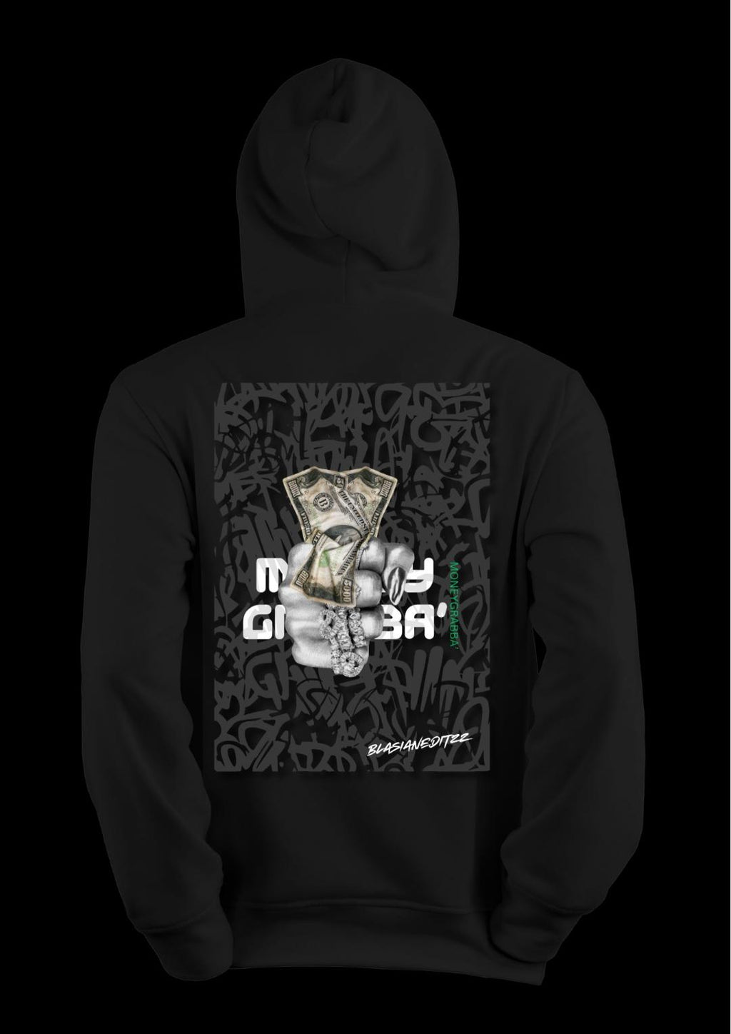"MONEY GRABBA" HOODIE - BLACK