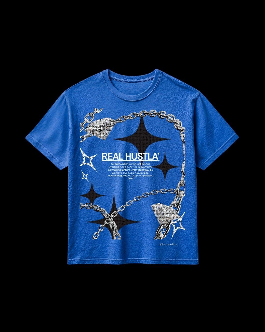 HUSTLA' TEE - BLUE